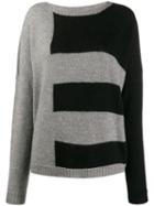 Liu Jo Striped Knit Jumper - Grey