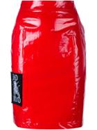 Ashley Williams Bad Mood Patent Skirt, Women's, Size: 10, Red, Polyurethane