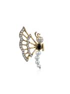 Yvonne Léon Gold Butterfly Diamond Stud Earring With Pearl - Metallic