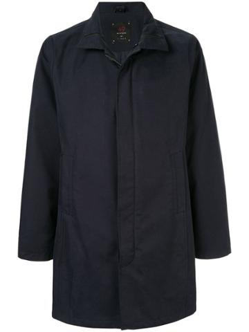 49 Winters Zipped Fitted Trench Coat - Blue