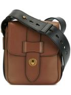 Prada Front Strap Shoulder Bag, Men's, Brown, Calf Leather