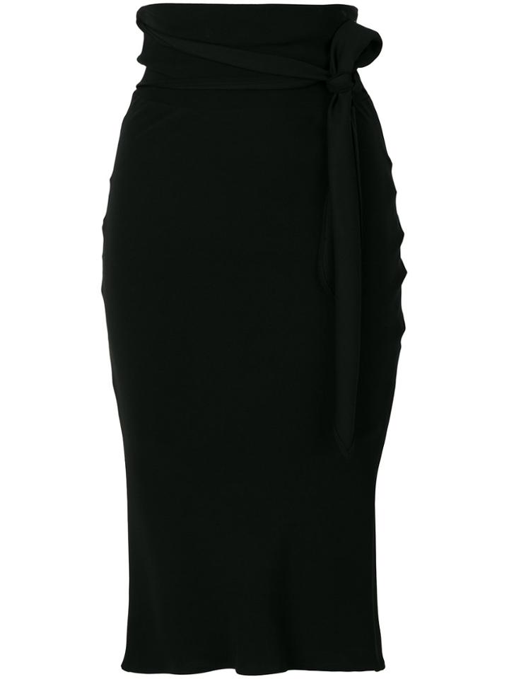 Romeo Gigli Vintage Tied Waist Knitted Skirt - Black