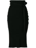 Romeo Gigli Vintage Tied Waist Knitted Skirt - Black