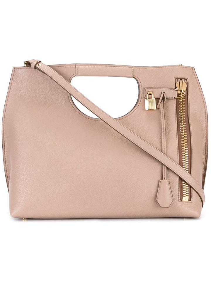 Tom Ford - Cut-out Handle Tote Bag - Women - Leather/metal - One Size, Pink/purple, Leather/metal