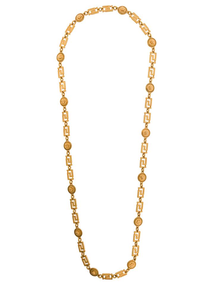 Versace Medusa Grecca Link Necklace - Metallic