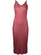 Rick Owens Lilies Midi Tank Dress, Women's, Size: 42, Red, Cotton/polyamide/viscose