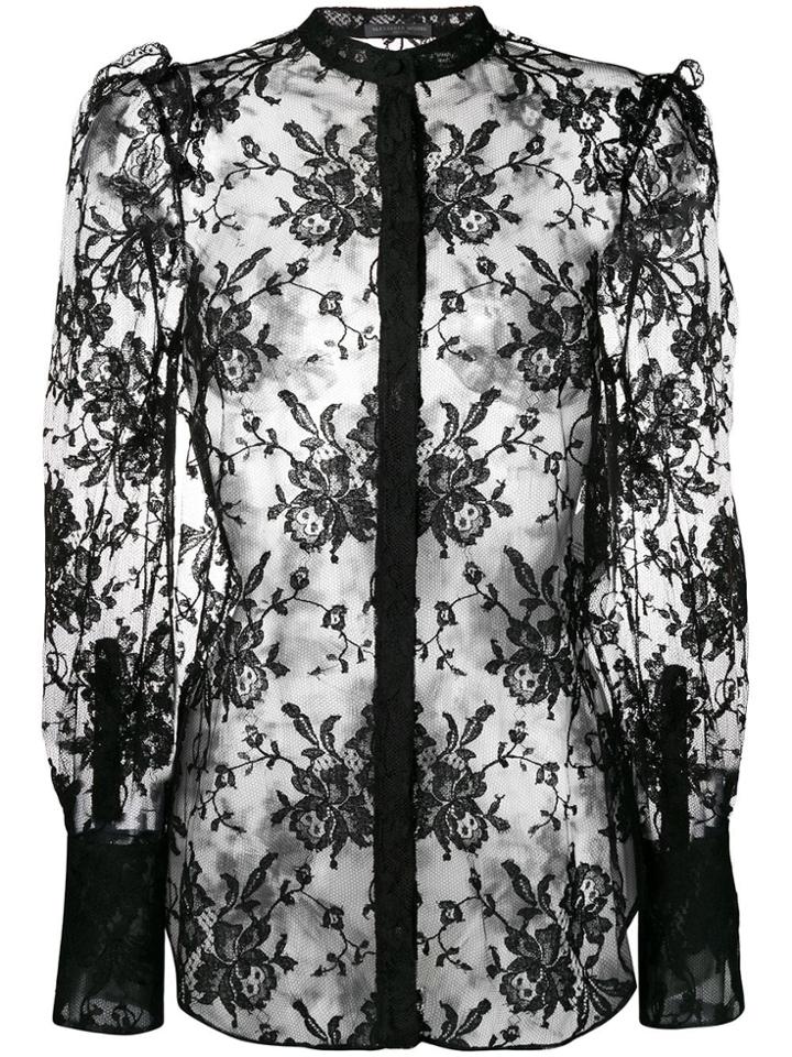 Alexander Mcqueen Sheer Lace Shirt - Black