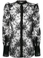 Alexander Mcqueen Sheer Lace Shirt - Black