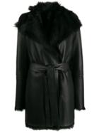 Joseph Fur Lined Short Coat - Black
