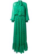 Msgm Polka Dot Long Dress - Green