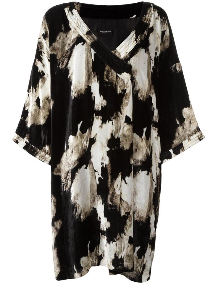 Marcelo Burlon County Of Milan Bleached Velvet Dress, Women's, Size: Small, Black, Viscose/silk/polyester