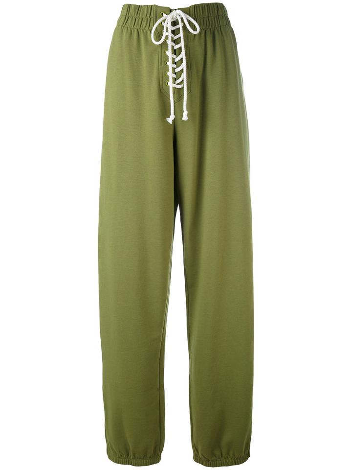 Fenty X Puma - Lace-up Detail Sweatpants - Women - Cotton/polyester/spandex/elastane - Xs, Green, Cotton/polyester/spandex/elastane