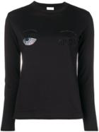 Chiara Ferragni Embellished Eyes Top - Black