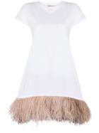 Semicouture Feather Trim T-shirt - White