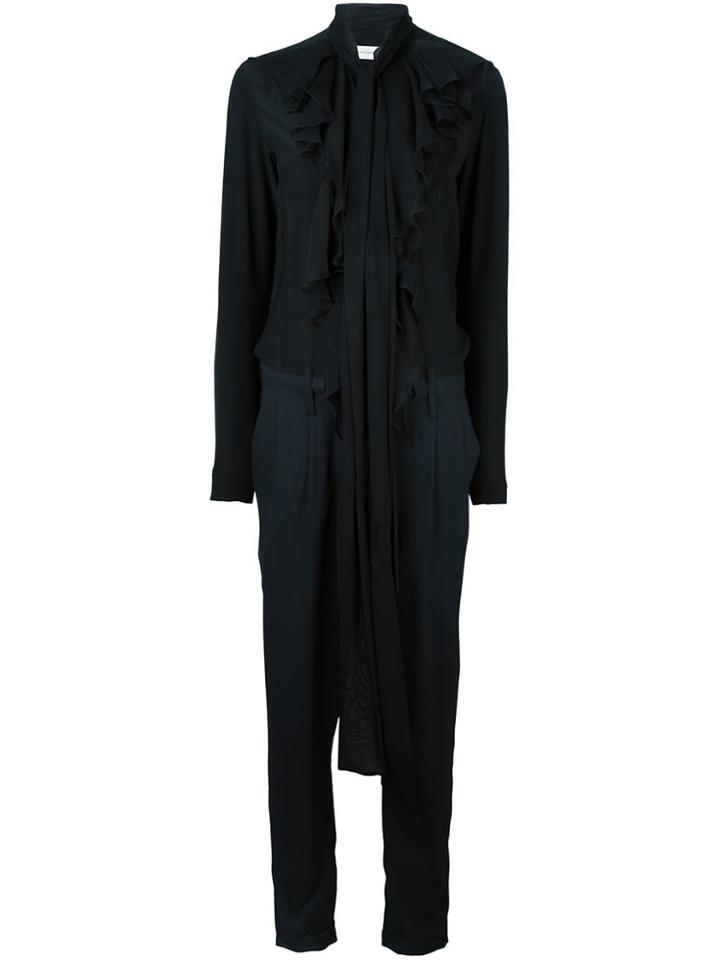 Faith Connexion Ruffle Front Jumpsuit - Black