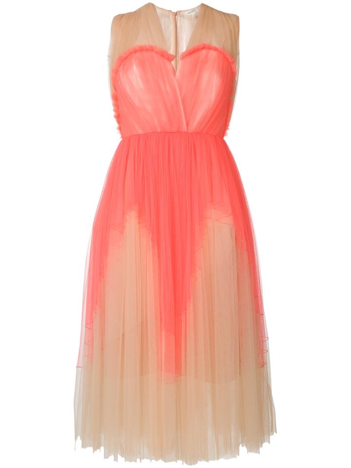 Delpozo Flared Pleated Dress - Nude & Neutrals