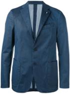 Lardini - Two Button Blazer - Men - Cotton/polyester/spandex/elastane - 52, Blue, Cotton/polyester/spandex/elastane