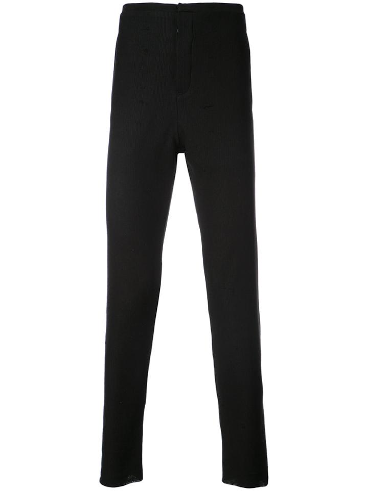 Label Under Construction Textured Slim-fit Trousers - Black