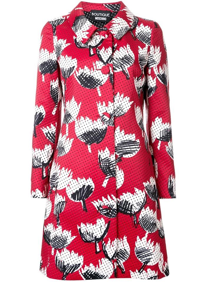 Boutique Moschino Perforated Printed Coat