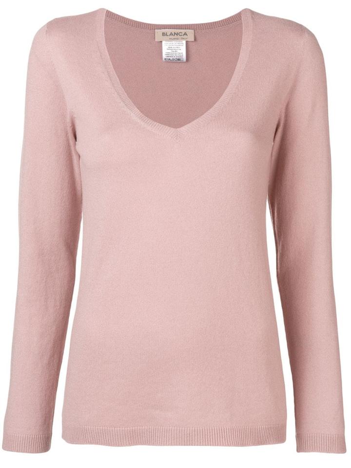 Blanca V-neck Jumper - Pink