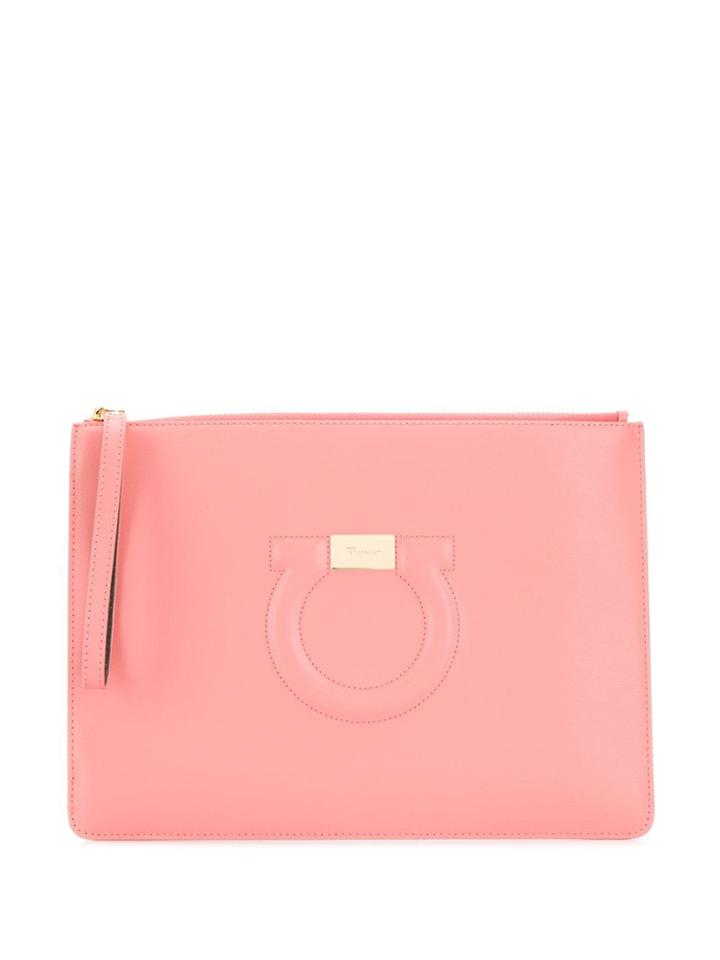 Salvatore Ferragamo Gancini City Clutch - Pink