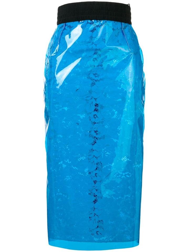 Nº21 Floral Lace Pencil Skirt - Blue