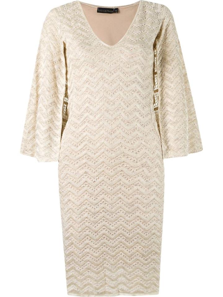 Cecilia Prado V-neck Knitted Dress, Women's, Size: P, Nude/neutrals, Acrylic/polyamide/viscose