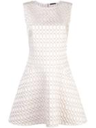 Josie Natori Jacquard Fit And Flare Dress - White