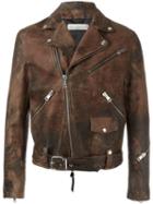 Golden Goose Deluxe Brand Golden Biker Jacket, Men's, Size: Medium, Brown, Polyester/viscose/calf Leather