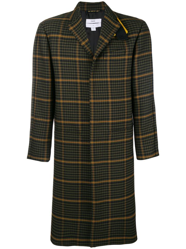 Oamc Check Pattern Coat - Green