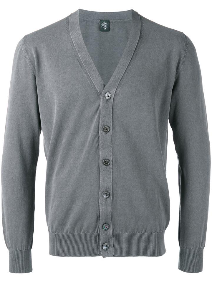 Eleventy - V-neck Cardigan - Men - Cotton - Xl, Grey, Cotton