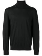 Z Zegna Turtle-neck Fitted Sweater - Black