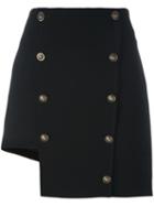 Versus Lion Head Button Mini Skirt, Women's, Size: 38, Black, Polyamide/polyester/spandex/elastane/viscose