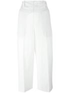 Vince Wide-legged Cropped Trousers - White