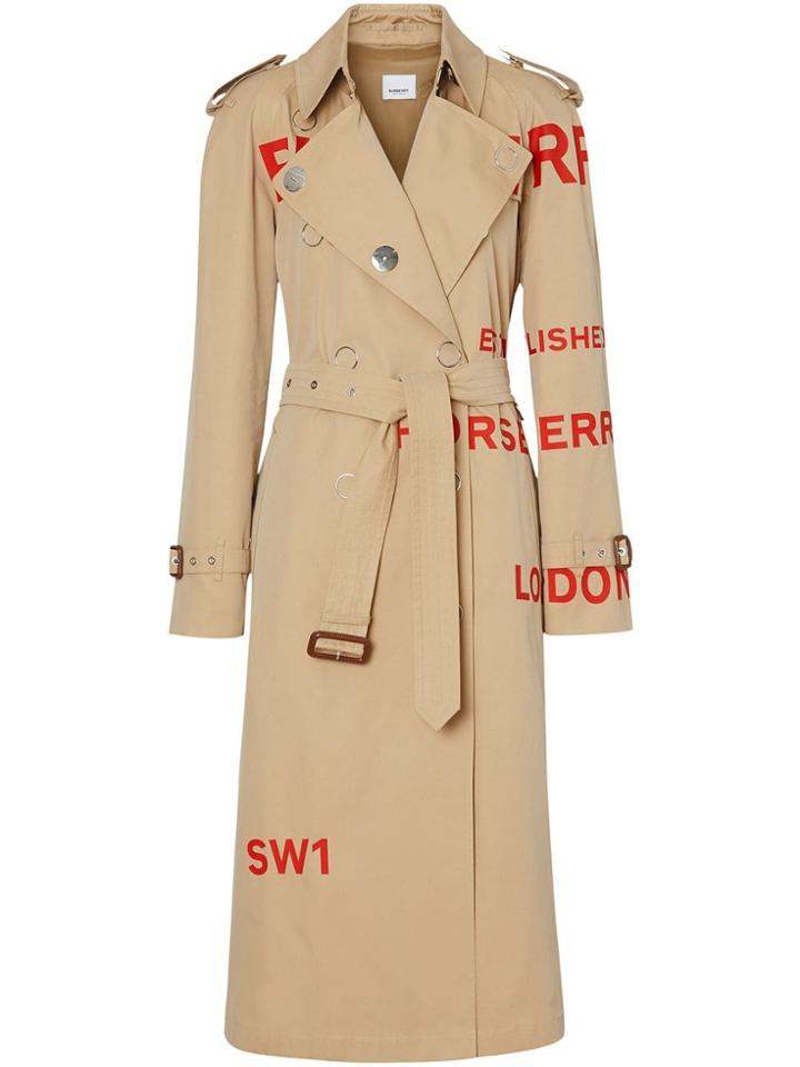 Burberry Horseferry Print Trench Coat - Neutrals
