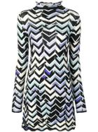 Emilio Pucci Alex Chevron-knit Mini Dress - Black