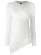 Joseph Asymmetric Fine Knit Jumper, Women's, Size: Small, White, Wool/cashmere/nylon/silk