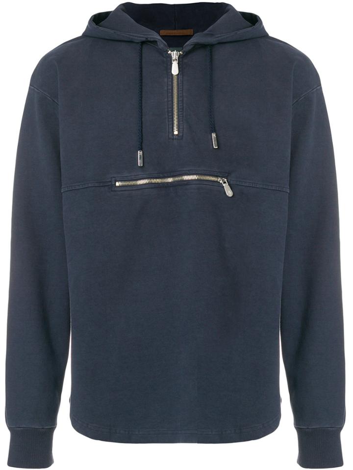 Eleventy Zip Hoodie - Blue