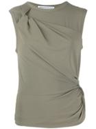 T By Alexander Wang Twisted Crepe Jersey Top - Green