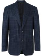 Canali Checked Blazer, Men's, Size: 50, Blue, Cupro/cashmere/wool