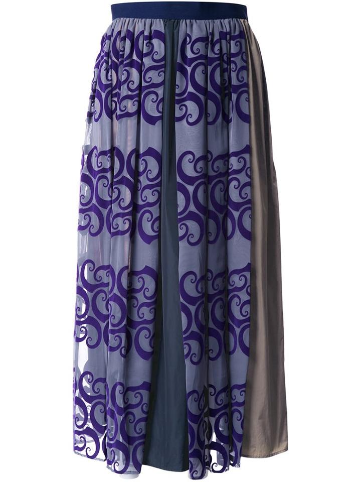 Kolor Asymmetric Pleated Skirt