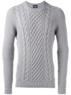 Drumohr Cable Knit Jumper, Men's, Size: 50, Grey, Merino