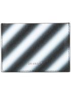 Off-white Striped Cardholder - Black