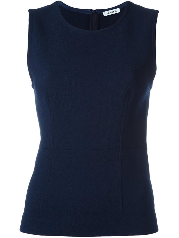P.a.r.o.s.h. 'lakixy' Tank, Women's, Size: Large, Blue, Polyamide/spandex/elastane/wool