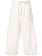 Issey Miyake Cauliflower Giza Jacquard Trousers - Neutrals