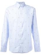 Maison Kitsuné - Embroidered Foxes Shirt - Men - Cotton - 39, Blue, Cotton
