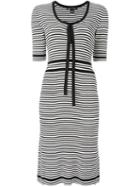 Marc Jacobs Fine Knit Striped Dress, Women's, Size: Large, Black, Cotton