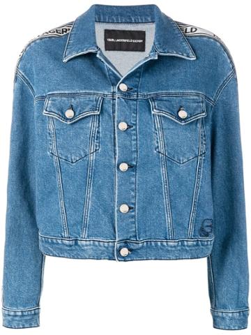 Karl Lagerfeld Logo Appliqué Denim Jacket - Blue