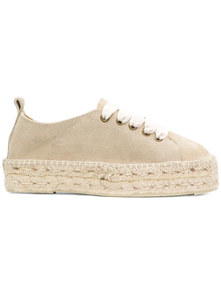Manebi Lace-up Espadrilles - Nude & Neutrals