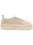 Manebi Lace-up Espadrilles - Nude & Neutrals